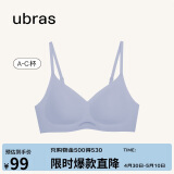 ubras无尺码女士内衣女无钢圈胸罩透气轻纱背勾文胸奶盐蓝小底围版