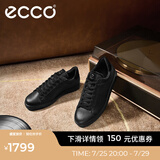 爱步（ECCO）休闲鞋小白鞋 休闲板鞋男鞋百搭系带潮流低帮鞋子 街头轻巧521304 黑色52130451052 42