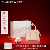 CHARLES&KEITH插带兔耳托特包手提斜挎包婚包包女包生日母亲节礼物CK2-50781362 Nude肉色 M