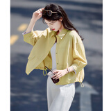 尚静休闲薄款外套女2026春秋新款女装宽松休闲外搭开衫短款女士上衣
