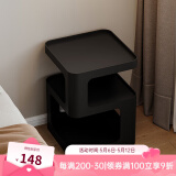 航轩世家床头柜小型家用卧室创意床边柜现代简约收纳架子铁艺移动边几 【常规款】35*35*55cm-幽暗黑