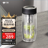 万象（WANXIANG）玻璃杯商务办公水杯V17L礼盒装送礼350ML双层圆弧杯体带滤网水杯