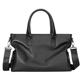 澳懿男士公文包真皮男包时尚潮流手提包头层牛皮商务包2025新款 黑色平纹款 大号可装电脑14英寸