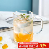 唯铭诺（WEIMINGNUO）高硼硅玻璃杯带把家用水杯子男啤酒杯咖啡牛奶杯泡茶杯耐热500ml