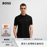 BOSS【100%棉 珠地布】男士夏高尔夫运动短袖Polo衫 001-黑色 M