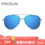保圣 太阳镜男 开车眼镜墨镜男女简约偏光太阳镜飞行员钢线金属PS7027 D11镜框亮深枪/镜片蓝色