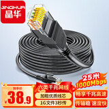 晶华 六类网线 千兆高速宽带线 CAT6类网络工程家用电脑路由器监控跳线 8芯双绞成品跳线 W198O 25米