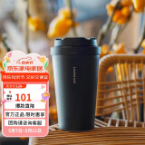 乐扣乐扣（LOCK&LOCK）遇见元气保温保冷咖啡杯弹跳盖男女颜值水杯400ML黑色LHC3271BLK