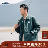 熊猫·本（ben.panda）棉服男潮牌翻领宽松休闲秋冬工装棉衣多穿情侣外套 墨绿色（A款) 2XL