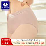 华歌尔蓝标内裤女日本同款柔软舒适棉混高腰三角内裤女 WP5412 WP5412粉肤色 1条 L （165/95）