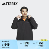 adidas舒适加绒户外运动连帽软壳衣男装阿迪达斯官方TERREX   黑色/黑色   M
