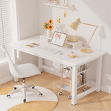 赛森实木电脑桌家用学习写字桌台式书桌办公简易书桌电竞长条子工作台 【温馨白色】16MM厚桌面E1级环保 长80*40*75加粗碳钢桌架50mm方管