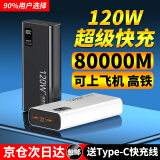 电沃达正品【120W超级快充丨顶配80000M】充电宝可上飞机20000毫安大容量移动电源适用于华为苹果小米等 顶配白 【超级快充+欧盟认证电芯】提速9999% 20000M