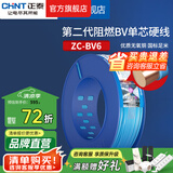 正泰（CHNT）阻燃电线BV2.5/4/6平方单股铜芯电线 电缆线国标电源线家用铜芯线 蓝色零线BV6  100米