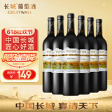 长城 阳光坡地 优选级解百纳干红葡萄酒 750ml*6瓶 整箱装 热红酒