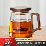 忆壶茶（YIHUTEA）泡茶杯茶水分离杯水杯男士茶杯个人专用泡茶杯玻璃绿茶杯子 550ML办公茶杯