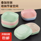 吐骨碟日式家用餐桌垃圾盘碟塑料吐骨头盘子水果盘 10个【颜色随机】