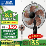 钻石牌落地风扇电风扇落地扇摇头定时家用多档调速机械/遥控风扇强劲大风力摇头定时 42厘米直径铝叶遥控