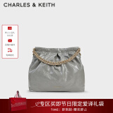 CHARLES&KEITH子母链条大容量流浪包托特包单肩斜挎包女包生日礼CK2-40671449 Grey灰色 L