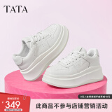 他她（TATA）小白鲸增高鞋休闲厚底板鞋女鞋松糕小白鞋春秋新款GCD07AM5 白色 37