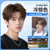 忆丝芸染发膏植物纯染发剂男士专用自己在家短发染发不沾盖白头染头发水 冷棕色（免漂）