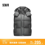 森马（Semir）羽绒马甲女可拆卸连帽设计感2024冬叠穿宽松三防外套109724103002