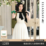歌力思（ELLASSAY）白色连衣裙夏新款针梭拼接莱赛尔仙女裙气质早春穿搭女 纯净白 M