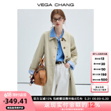VEGA CHANG风衣女款2025新款春秋英伦风中长款宽松外套 卡其色 L