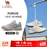 骆驼（CAMEL）追寻复古慢跑步女鞋厚底休闲运动鞋子 K24B09L7052 沙暴灰 38