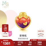 周生生 许愿瓶黄金转运珠 Charme爱情童话足金串珠女 送闺蜜 单颗 红爱心93533C