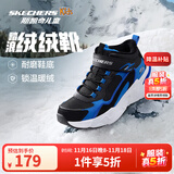 Skechers斯凯奇儿童秋冬休闲男女童二棉鞋轻质加绒保暖靴405222L/302583L 男童/黑色/宝蓝色/BKRY 37