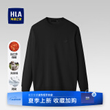 海澜之家（HLA）毛衣男保暖长袖针织衫男圆领套头打底衫男内搭多色可选舒适毛衫男 黑色56-抗菌/消臭 L /175/92A