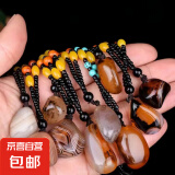 后遇玛瑙原石吊坠 缠丝玛瑙原石毛衣链项链挂件 玛瑙小石头手把件 长2到3厘米小吊坠随机发货