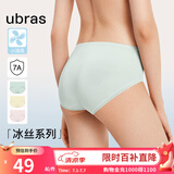 ubras冰丝凉感超薄透气不闷内裤女士中腰抗菌舒适三角裤（3条装） 薄荷奶糖+浅桃粉+奶油布丁 3条 M