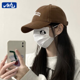 目丸棒球帽女2025新款春夏季百搭显脸小大头围字母刺绣弯檐鸭舌帽男女 咖色COL款 均码 一般都能戴(54-59cm)