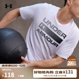 安德玛（UNDERARMOUR）春夏男子训练运动短袖T恤1329582 白色100 XL