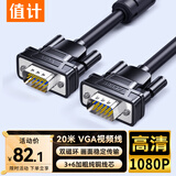值计VGA线 公对公双磁环vga高清视频连接线 3+6铜芯适用电脑主机接电视显示器投影仪 20米 ZL-V20