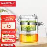 金灶（KAMJOVE）玻璃茶壶 按压式飘逸杯 茶水壶玻璃茶具 茶水分离杯泡茶器泡茶壶 TP-140搭配玻璃杯K-106【4只装】