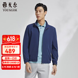 雅戈尔（YOUNGOR）单夹克男立领单茄克四面弹舒适夹克男士上衣外套 VJJK414977FQA藏青色 XL 180/100A