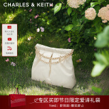 CHARLES&KEITH子母链条大容量流浪包托特包单肩斜挎包女包生日礼CK2-40671449 Cream奶白色 L