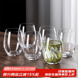 青苹果玻璃杯家用待客杯子喝水绿茶杯果汁牛奶啤酒杯440ml茶水杯六只装