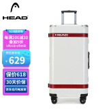 海德（HEAD）行李箱男学生铝框拉杆箱女密码箱旅行箱子 白红色30英寸
