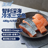 美威 冷冻智利严选三文鱼排4包净重480g 大西洋鲑鱼  海鲜水产鱼类