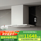 富士帝日本原装进口  油烟分离顶吸欧式吸油烟机 家用白色日系抽油烟机防油涂层易清洁CXW-230-CL260E 白色 W