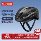 京东京造 自行车头盔一体成型山地车公路车骑行头盔安全帽ZX18黑色