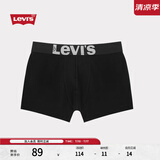 Levi's【商场同款】李维斯男士时尚经典LOGO织花黑色平角单条装 黑色 L