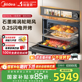 美的（Midea）嵌入式微蒸烤一体机GR6S石墨烯涡轮热风温湿智控微蒸烤炸炖5合一纯平全嵌55L烤箱 美的知味2.0R6S