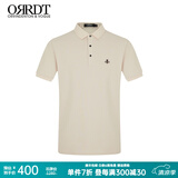ORRDT澳林丹顿轻奢男士POLO衫夏季商务休闲男高端短袖t恤蜜蜂刺绣 卡其色 50 (L)