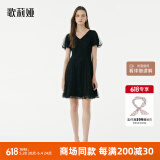 歌莉娅薄纱小黑裙夏装显瘦女装宴会连衣裙小个子公主裙1A5H4H8W0 00B黑色 M