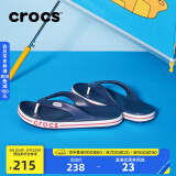 crocs卡骆驰贝雅卡骆班运动拖鞋男鞋女鞋居家夹脚平底人字拖鞋|205393 深蓝/辣椒红-4CC 41 /42(260mm)
